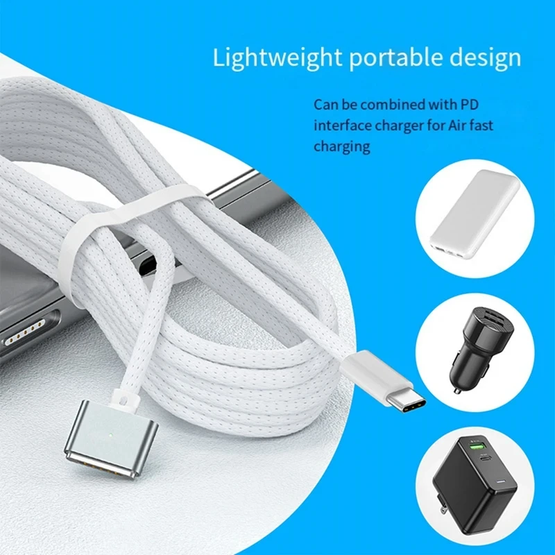 140W PD 3.1 Fast Charge Magnetic Cable USB Type C to MagSafe 3 for Macbook Pro 14 16 Air M2 Mac MagSafe 3 Charger Wire