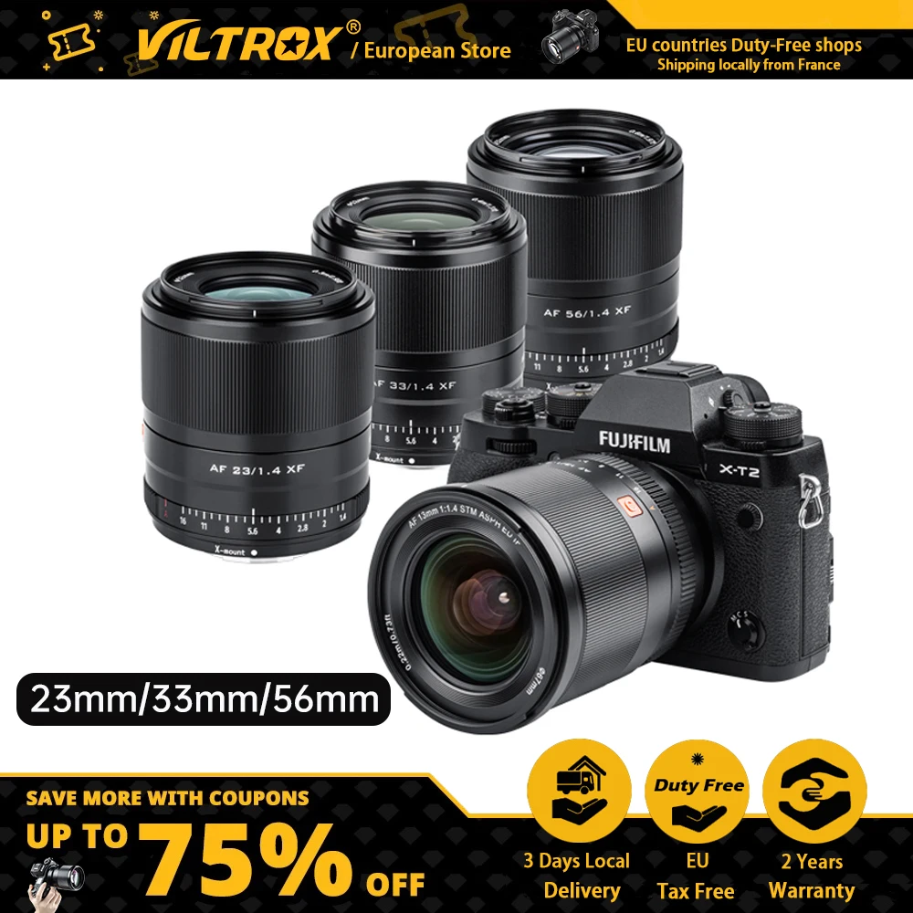 Viltrox 23Mm 33Mm 56Mm F1.4 Fuji X Lens Messa A Fuoco Automatica Obiettivo Per Fotocamera Ad Ampia Apertura Aps-C Obiettivi Per Obiettivi Per Fotocame