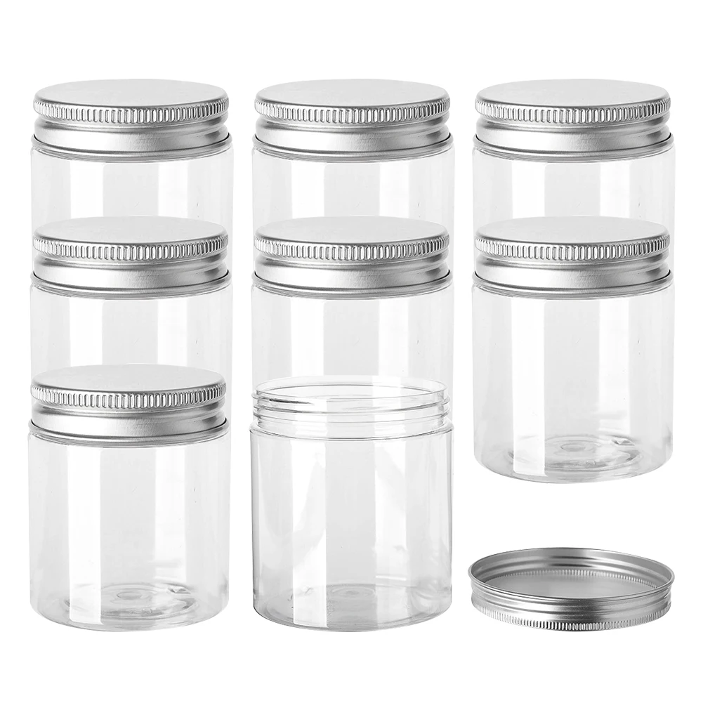20pcs30506080100120150mlEmptyPlasticClearCosmeticJars