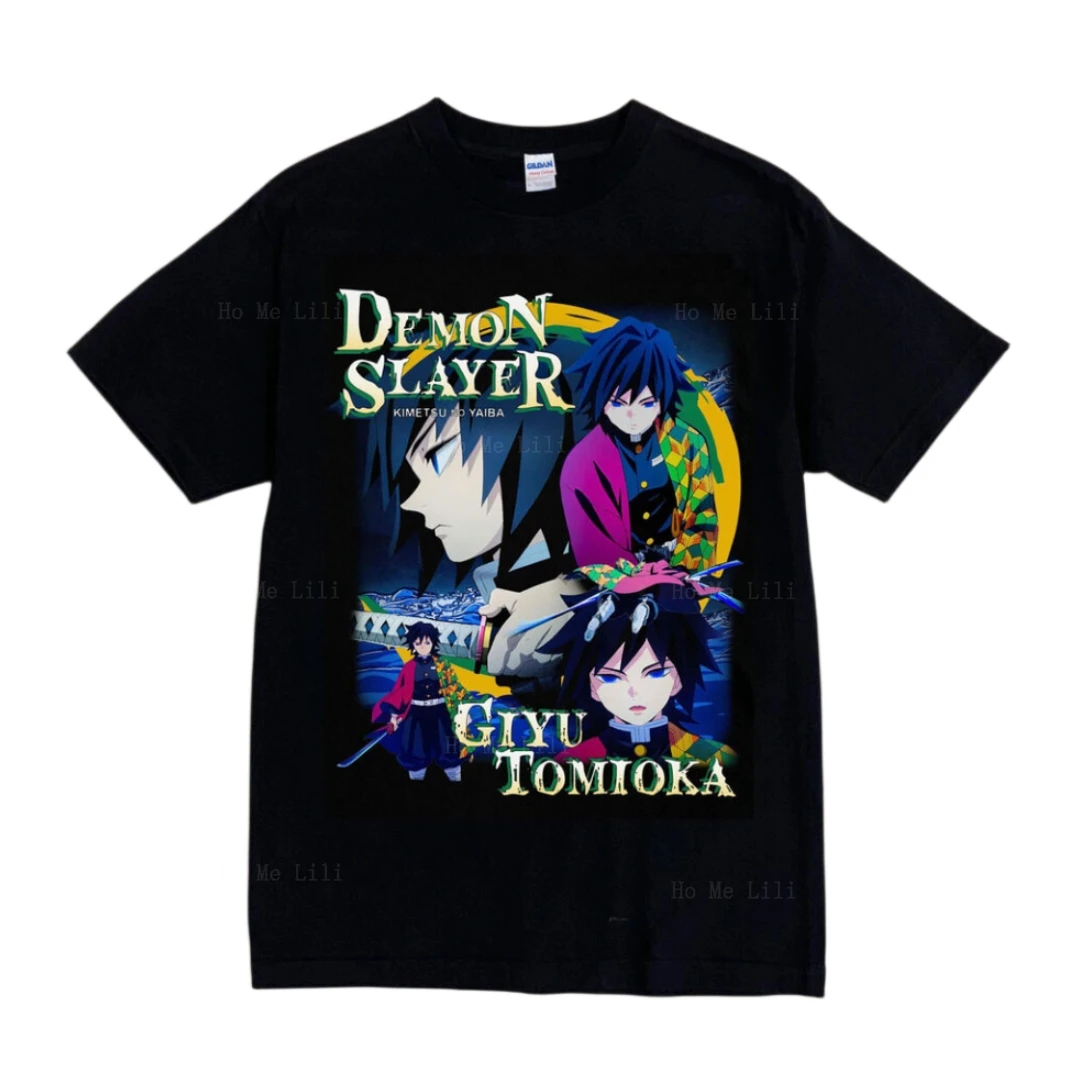 Demon Slayer Giyu Tomioka Kimetsu No Yaiba Anime Movie Manga T Shirt Abbigliamento Uomo