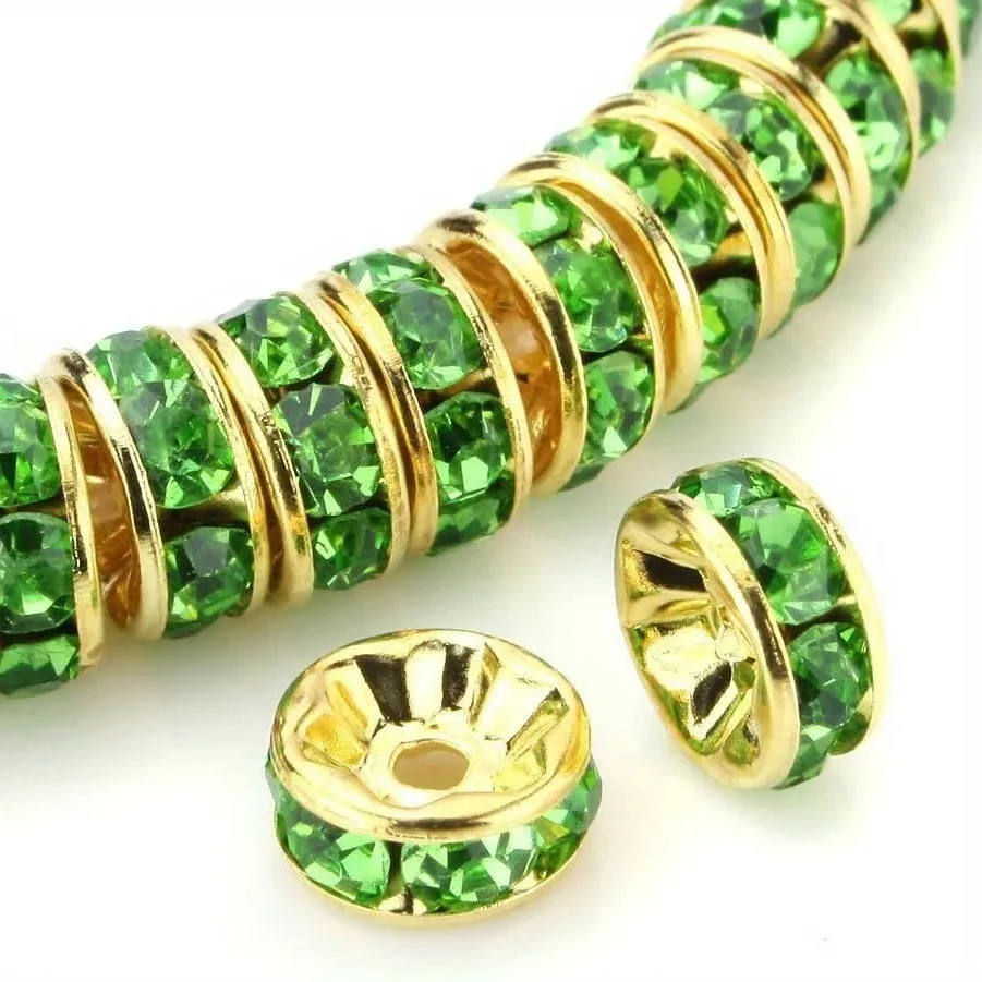 120 Stück 8mm Farbige Flache Runde Eingelegte Wasserdiamanten Lose Abstandsperlen, DIY Armband, Kleidungszubehör, Schmuckherstellung – Detail 14