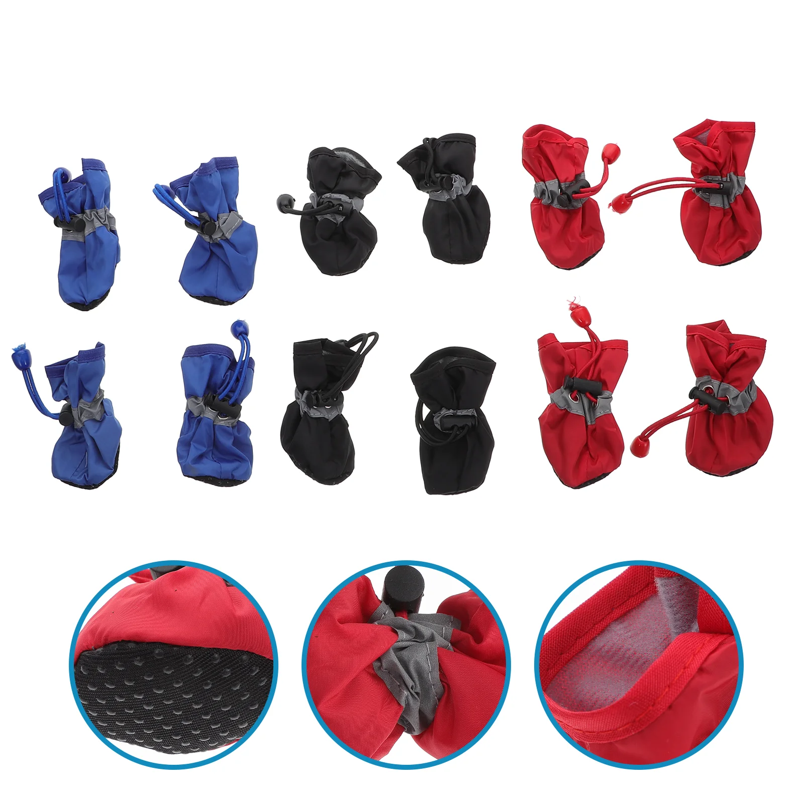 

3 Sets of Pet Rain Boots Waterproof Outdoor Pet Shoes Anti-slip Rain Shoes