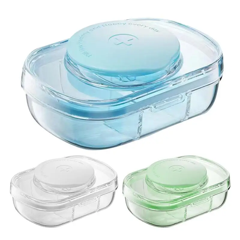 

Travel Pill Box With 3 Compartment Portable Medicines Box Moistureproof Travel Supplement Container Small Preservation Dispenser