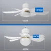 LED 30W ceiling fan light E27 with remote control for dimming, suitable for living room, study, household use, 85-265V 6
