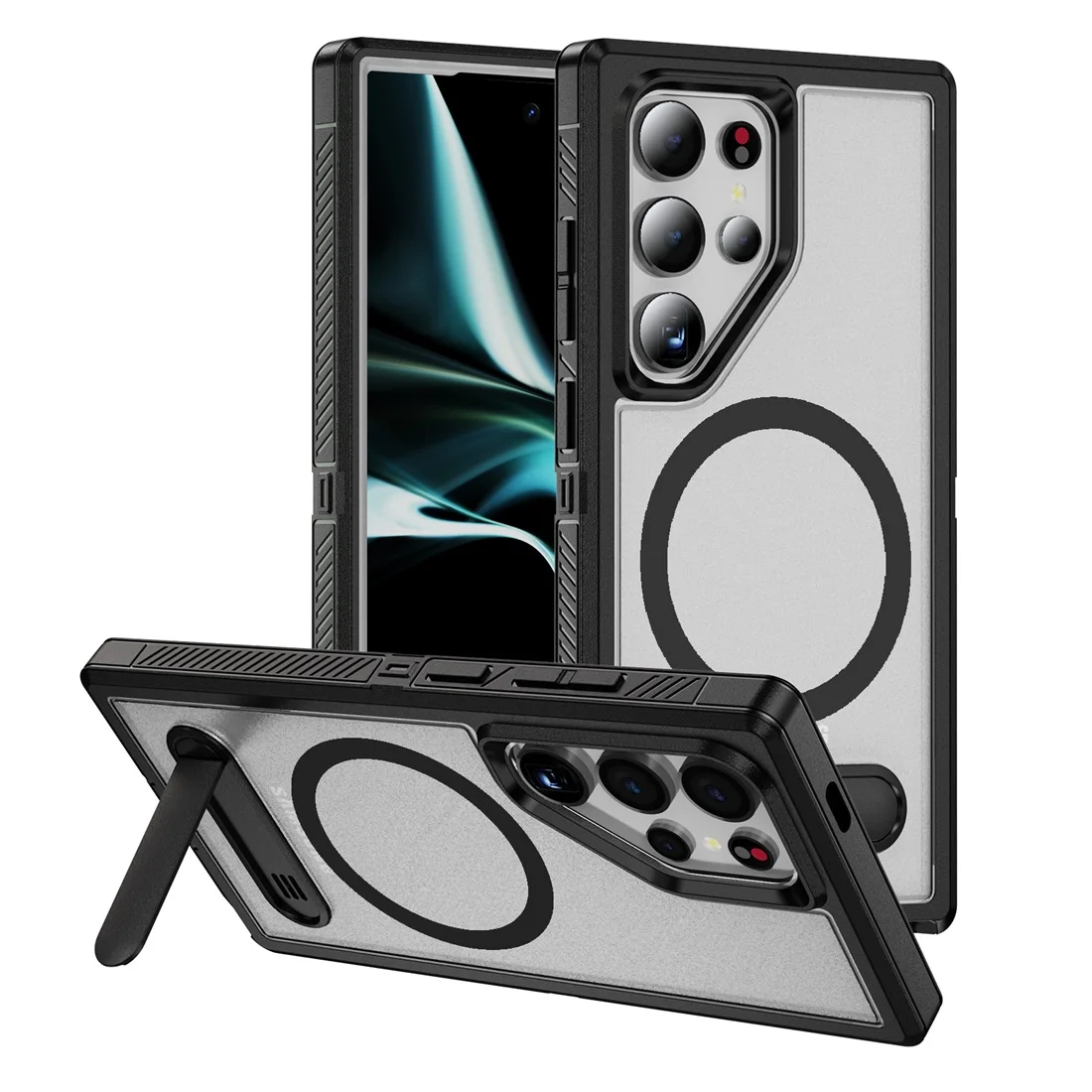 Magnetic Slim Case with Drop Protection and Built-in Kickstand
