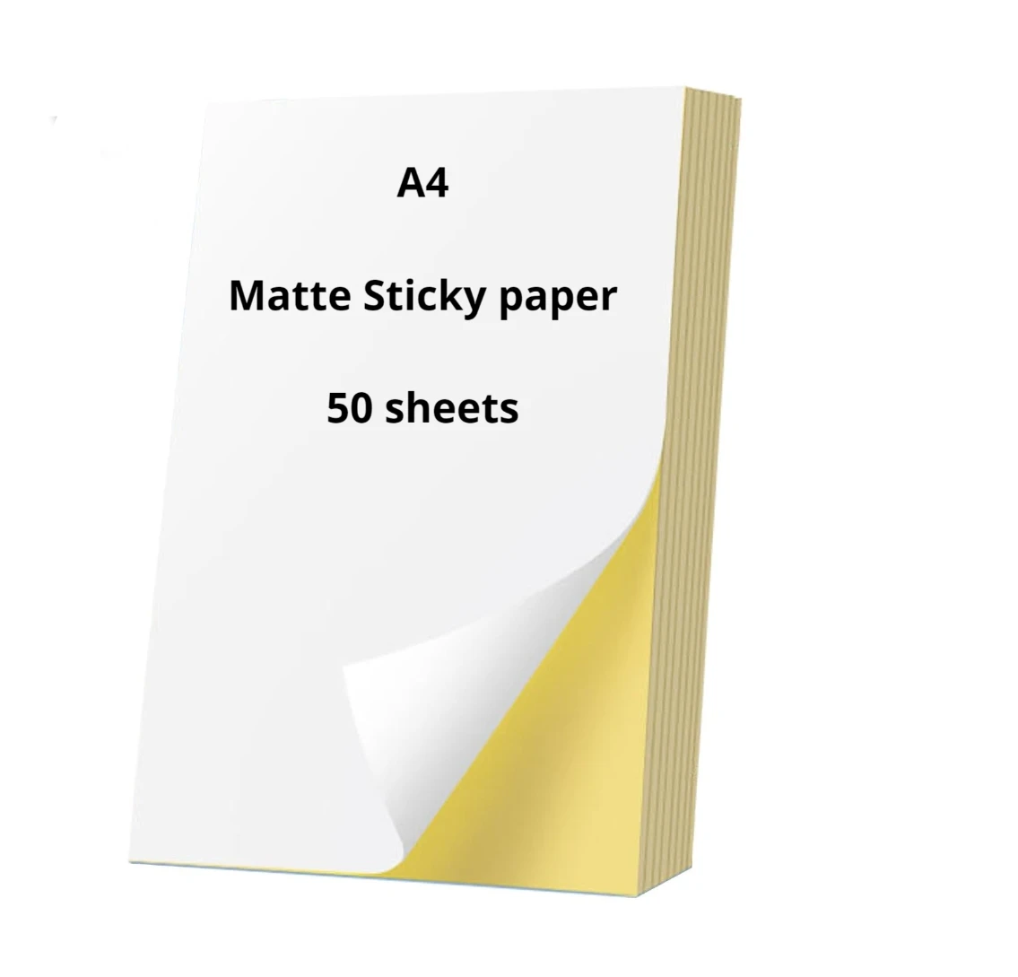 Matte & Glossy Printable Labels A4 - Self-Adhesive White/Kraft Paper for All Printers