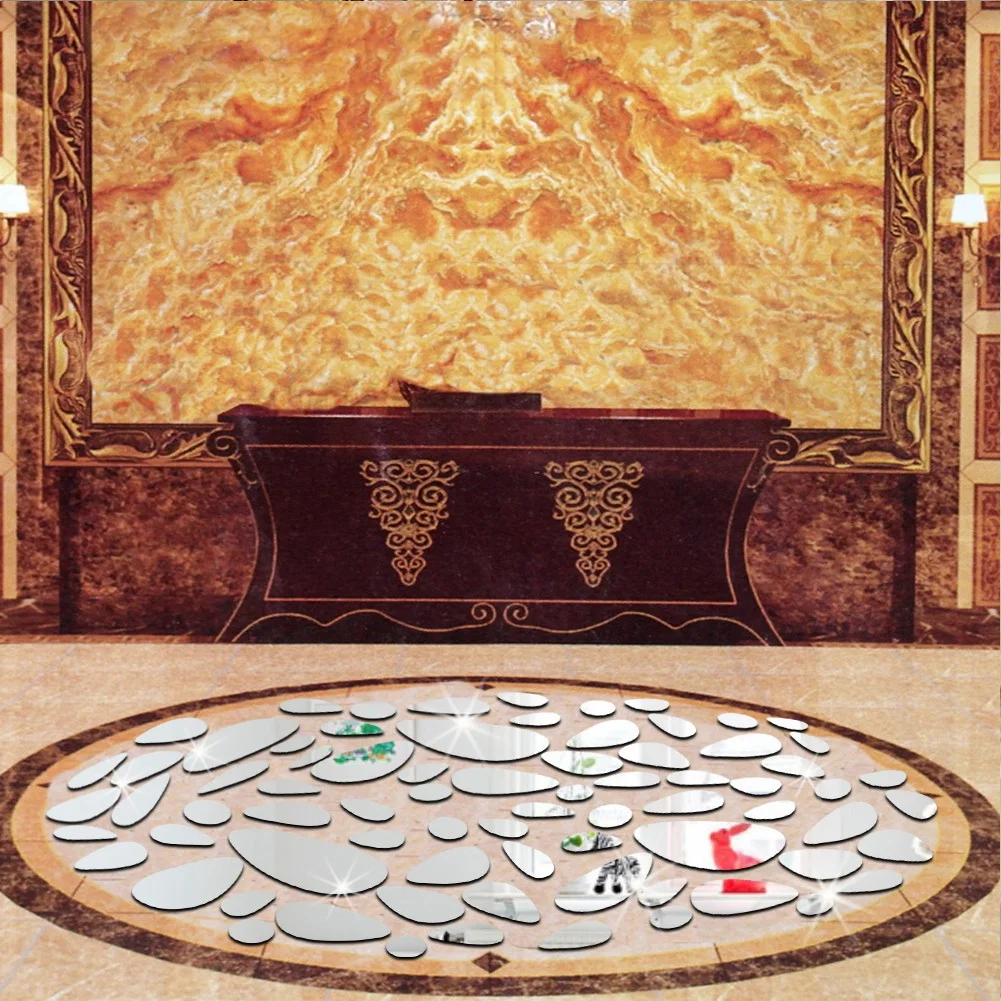 Decorative Oval Acrylic Mirror Wall Sticker Art Home DIY Frameless Backgrounds Decor Mirrors