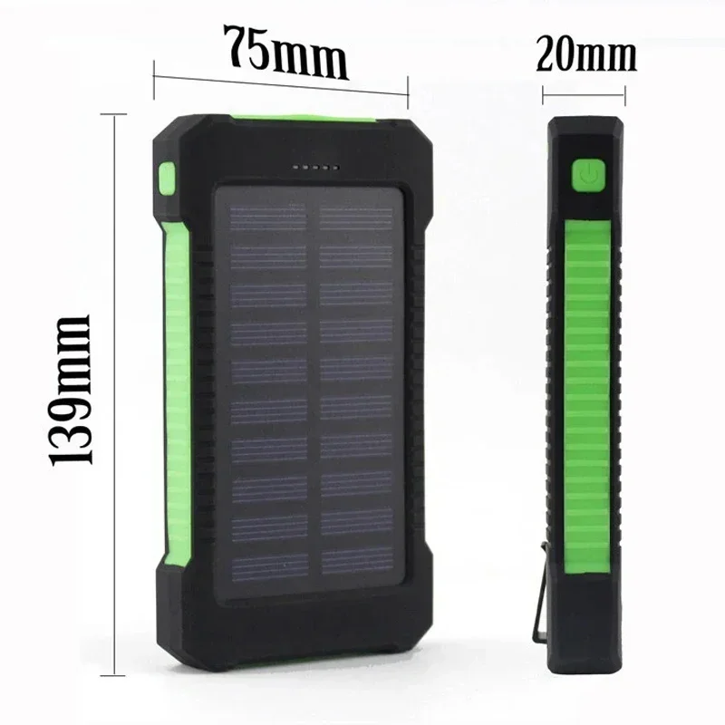 New 20000mAh portable Solar Power Bank Outdoor Wild Fishing Camping Large Capacity Backup Power Supply Rapid Charging Power Bank 2