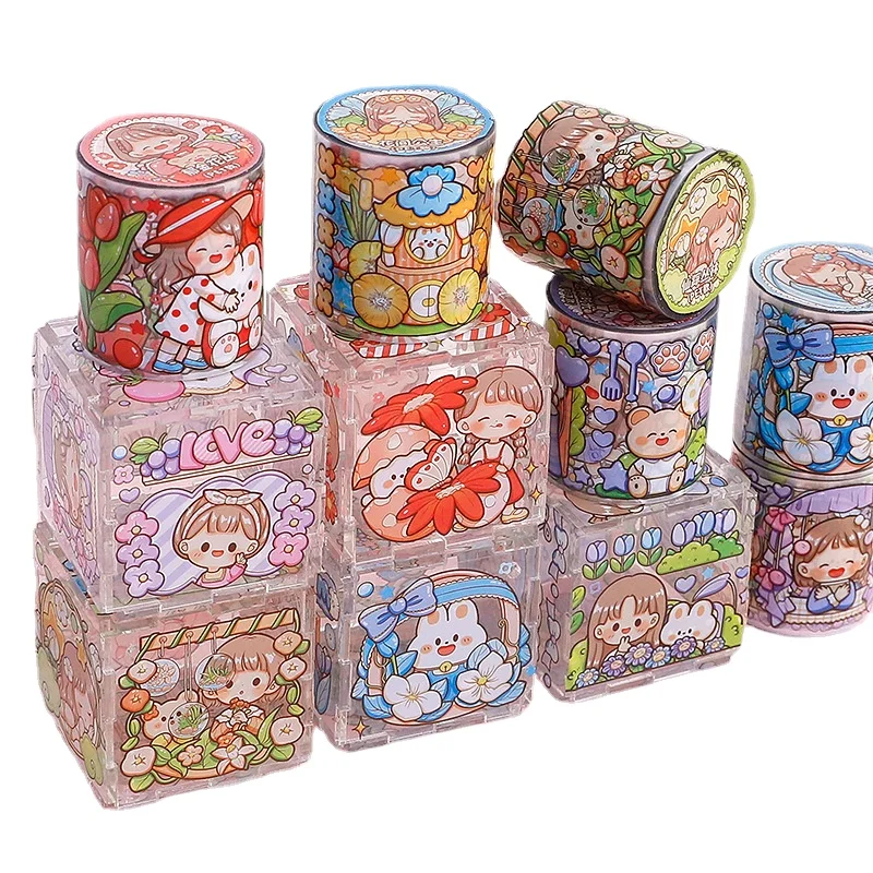 

Tulip princess garden secret pet tape cute flower girl heart pet waterproof Guka scrapbook cartoon tape girl washi tape set