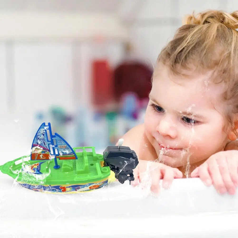 Kids Speed Boat Ship Wind Up Toy Bath Toys Shower Toys Float In Water Kids Classic Clockwork Toys for Children Boys Gift U4G4 5
