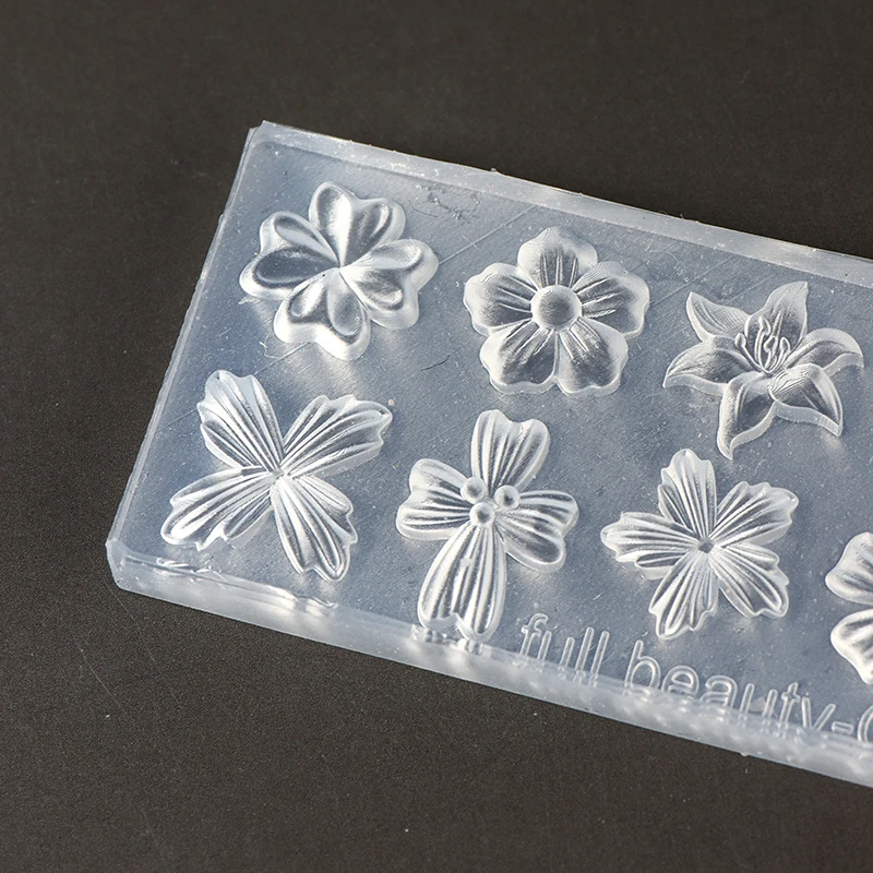 Frühling Blütenblätter Silikon Nagel Form Lilie Kirschblüte Floral DIY Design Maniküre Vorlage Carving Nail art Schablone Werkzeuge – Detail 6