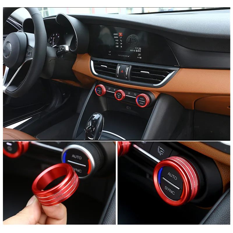 Auto Zentrale Steuerung Klimaanlage Knob Knopf Ring AC Abdeckung