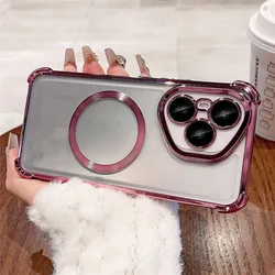 Luxury Plating Shockproof Magnetic Phone Case - Clear Silicone Cover for Pura 80 Pro Plus (5)