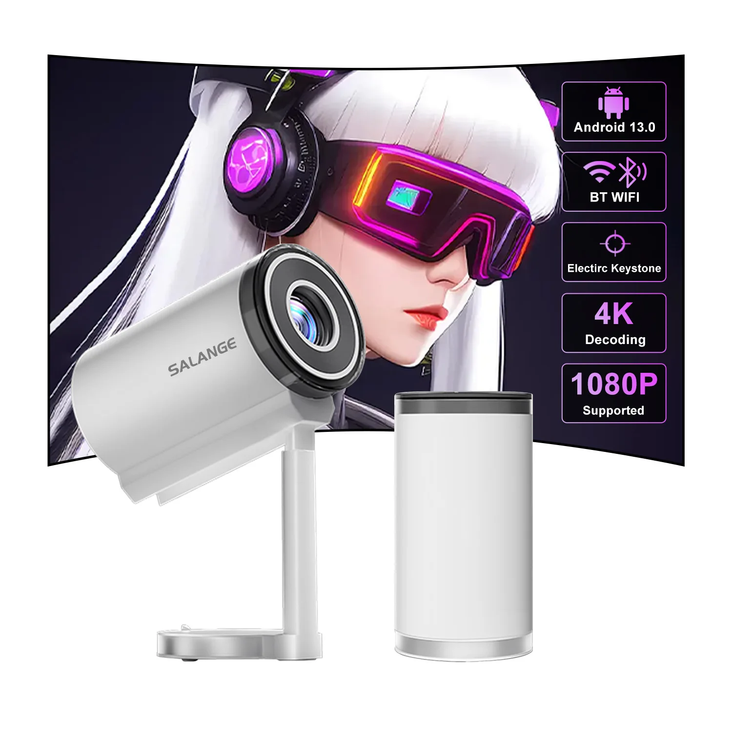 【未使用品】Smart Android Cinema Projector Hot-Selling-TS7-Mini-WiFi-6-