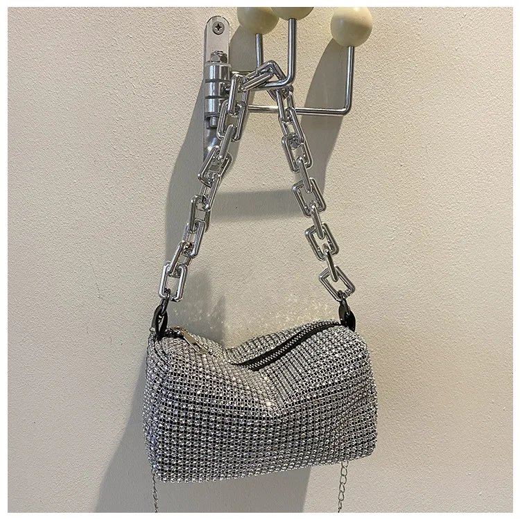 Bling Diamond Design Small Crossbody Messenger Bags for Women 2022 Summer Trend Luxury Fashion Travel Shoulder Handbags Purses