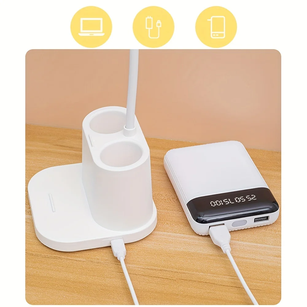 Desk Lamp Eye Protection Study Dormitory Rechargeable Writing Reading Bedroom Bedside Lamp 3800 Battery Life Stepless Dimming desk lamp