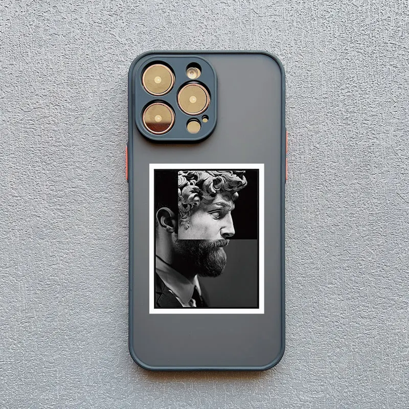 thumbnail image 1 of Art Aesthetic David Mona Lisa Phone Case For iPhone 11 14 Pro Max 13 12 15 Pro Max Mini XS X XR SE2 7 8 Plus Shockproof Covers, 1 of 5
