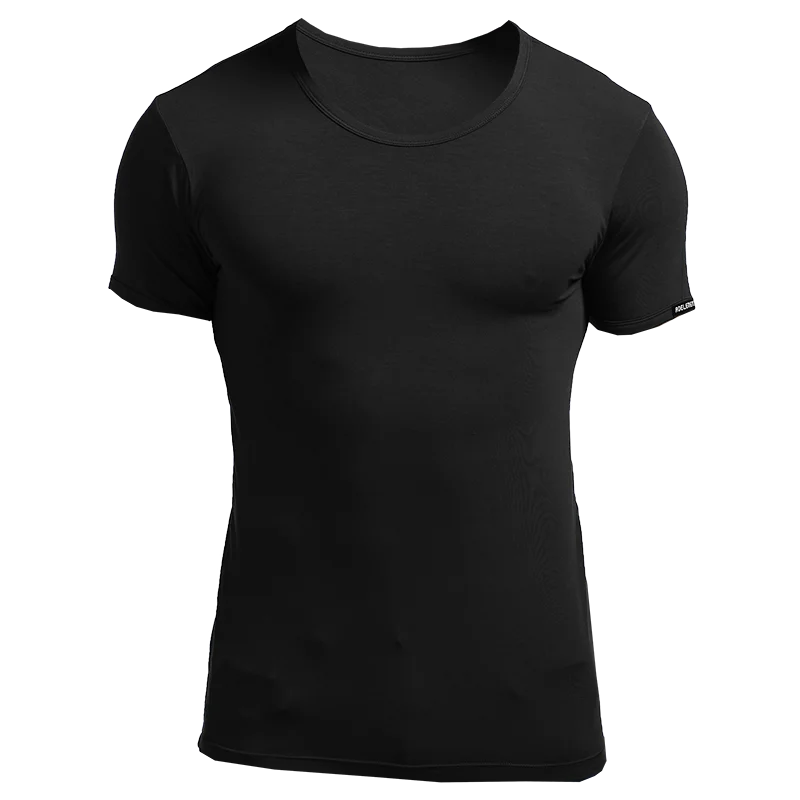 Men's Summer Short-Sleeved T-Shirt Thin Round Neck Tight Slim Vest