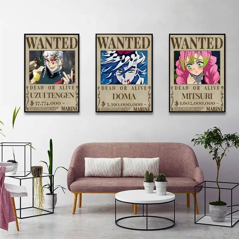 

Demon Slayer Póster Anime Posters Kraft Paper Vintage Poster Wall Art Painting Study Aesthetic Art Wall Painting