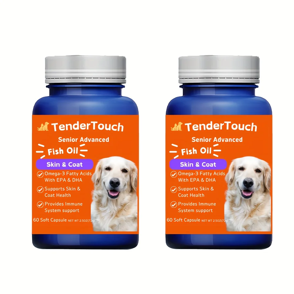 2-Pack 120 Capsules Omega 3 Fish Oil Dogs and Cats Omega 3 Dogs and Cats Shedding
