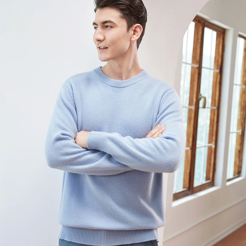 Luksusowy i elegancki męski sweter 2022 zima nowy 100% czysty sweter z wełny Business Casual Gentleman ciepła koszulka wolna od ładunku