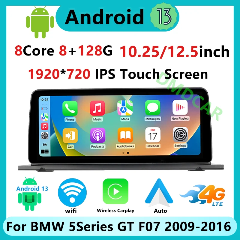 

12.5" 8Core 8G 128G Android13 Carplay Auto For BWM 5Series GT F07 2009-2016 Central Multimedia Video Player Bluetooth Navigation