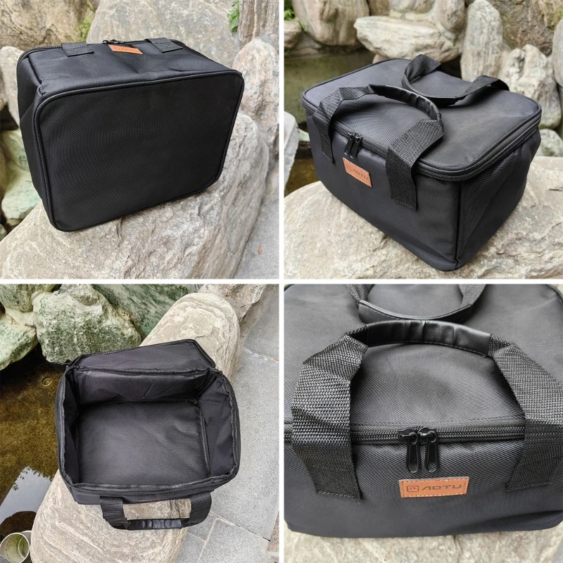 Outdoor Camping Cookware Bag BBQ Grills Storage Bag Picnic Tableware Organizers Gas Stove Pot Portable Carrying