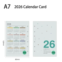 Elegant 6 - Hole Loose Leaf Journal Planner - Premium Calendar Accessories & Office Stationery Supplies (A7 2026)