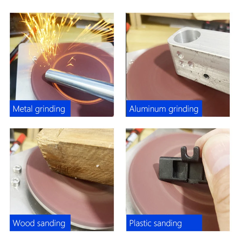 Mini Bench Disc Sander Electric Edge Sharpener 20PCS Self-adhesive Disc DIY Benchtop Sanding Polishing Grinding Machine 7 Speed electric polisher electric orbital sander