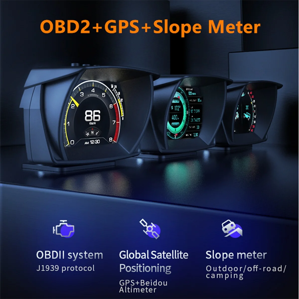 ڵ HUD    Ÿ   ÷, ֽ OBD2 + GPS + M Ʈ  溸, ڵ   µ RPM