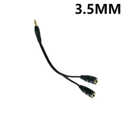 Dual Female Audio Y Splitter Cable 3.5mm 1 Male to 2 Female Stereo Adapter (Black 20cm)