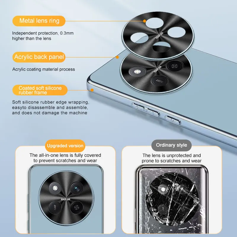 Sleek AG Matte Plating Lens Protective Back Cover