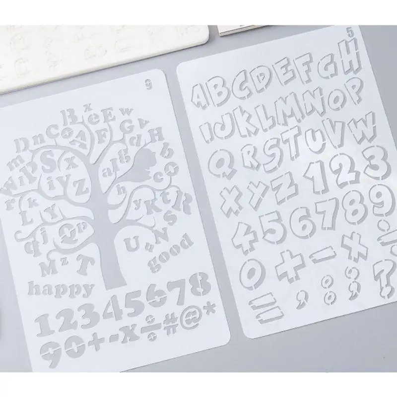 

M17F 20pcs/set Letter Number Stencil DIY Drawing Template Painting Scrapbook