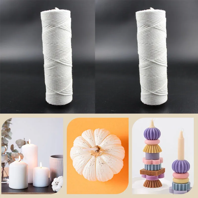 

150m Tightly Woven Candle Wicks Absorbent Cotton Smokeless Scented Wax Wicks DIY Candle Making Supplies