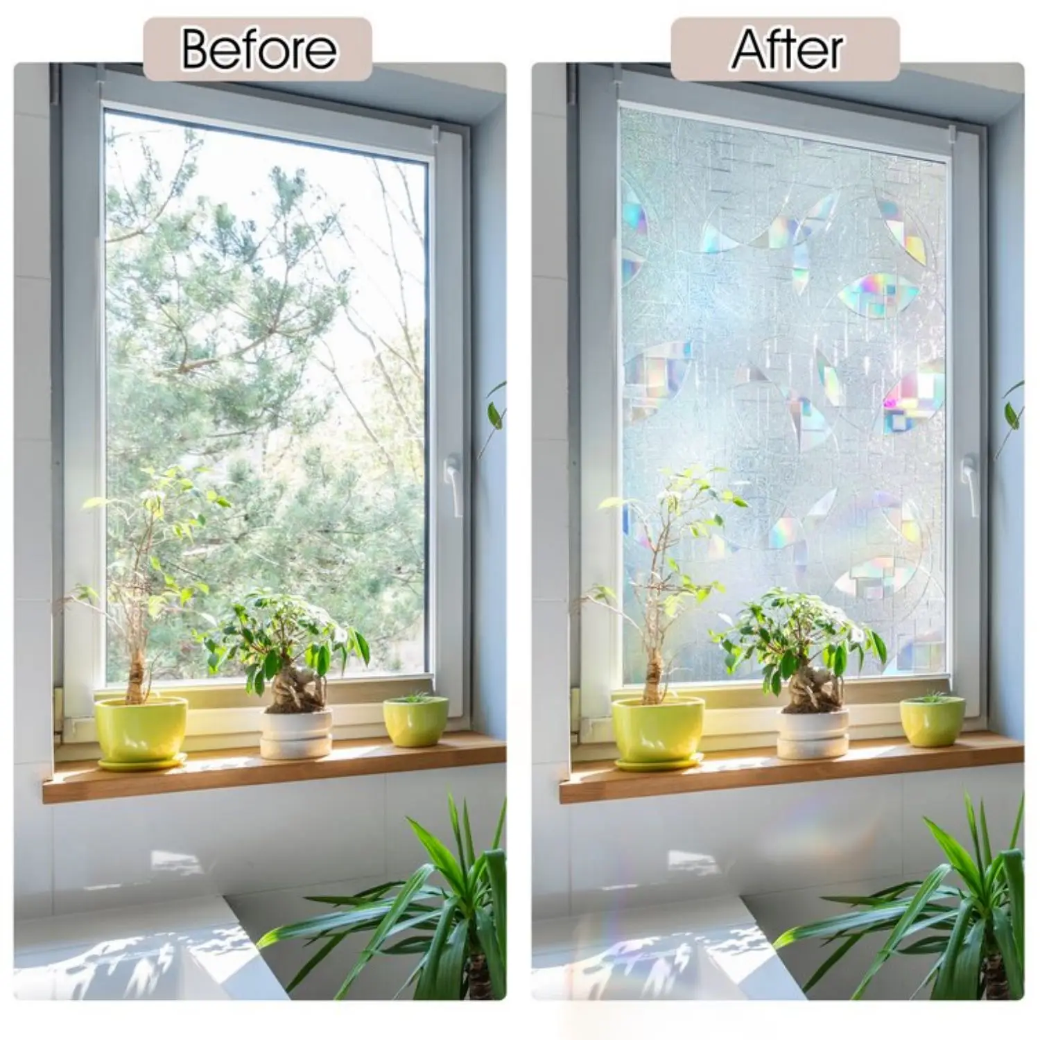 Window Film Window Privacy Film Window Sticker Privacy Window Film Stained Glass Film Static Cling Decorative Removable Vinyl Window Tint UV Blocking Sticker for Home Office