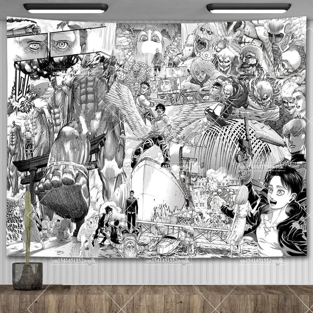 Eren Jaeger Vrijheid Wandtapijt Opknoping Japanse Anime Wandtapijt  Slaapzaal Achtergrond Doek Esthetische Partij Achtergrond Kamer Decor -  AliExpress, image size:1000x1000