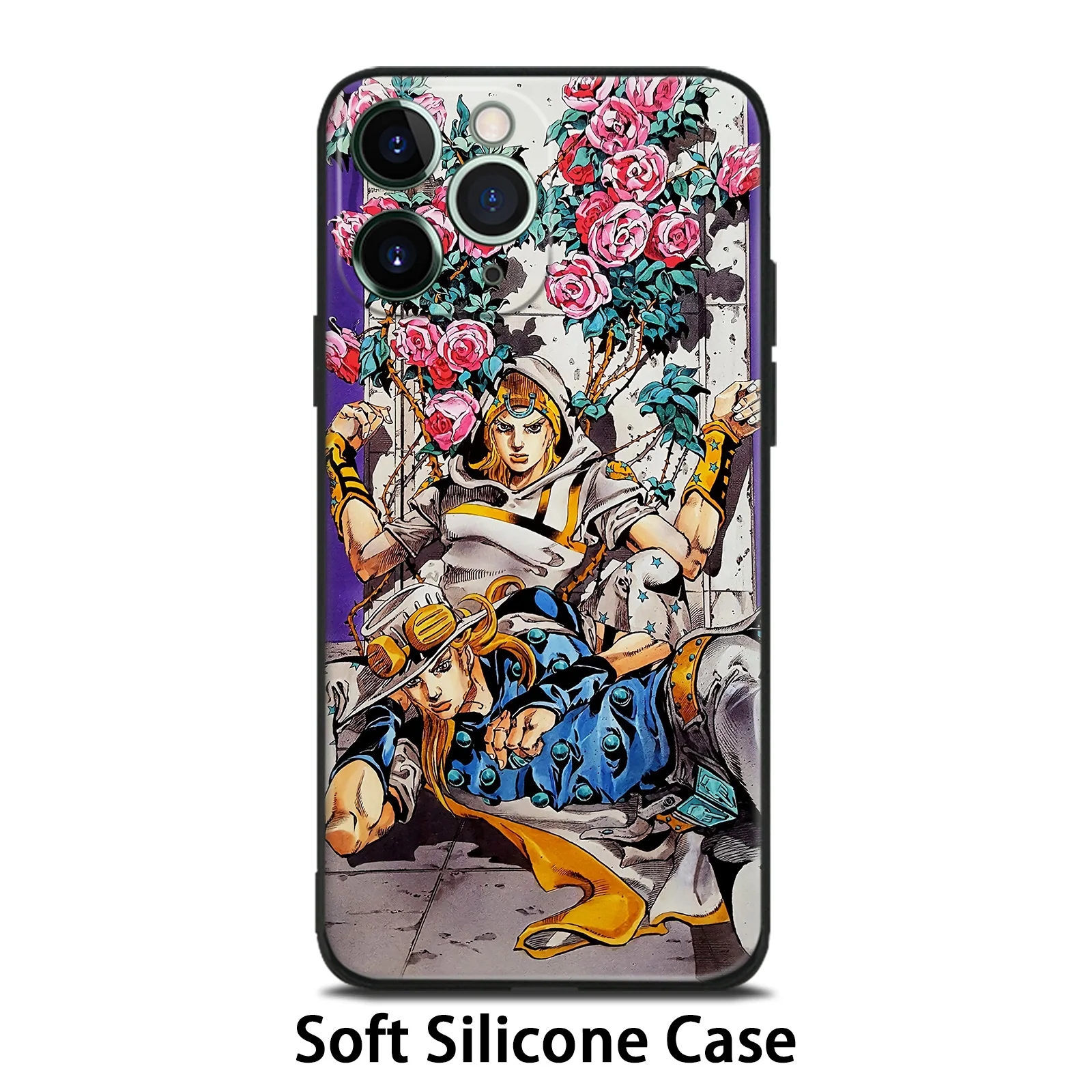 Johnny Joestar and Gyro GyJo TPU Tempered Glass Manga Phone