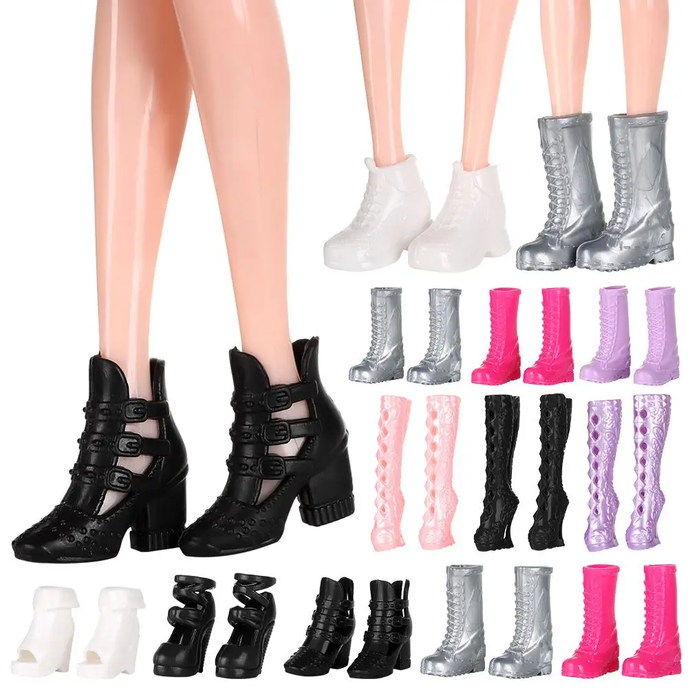 1Pair Doll Shoes Long Knees Boots High Heel Casual Sneakers Miniature For Foot Length 2 CM Dolls Clothes Accessories | Игрушки и хобби
