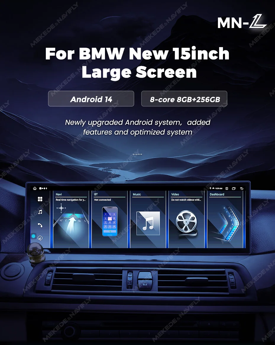 MEKEDE 15 Zoll Wireless Carplay Auto für BMW X5 E70 X6 E71 2007-2013 CCC CIC System 3K QLED Bildschirm Autoradio Multimedia Player BT5.0 – Detail 2