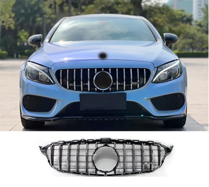 

Black and silver mesh grille for Mercedes-Benz C-Class W205 GT 2015-2018 China mesh modified front grille