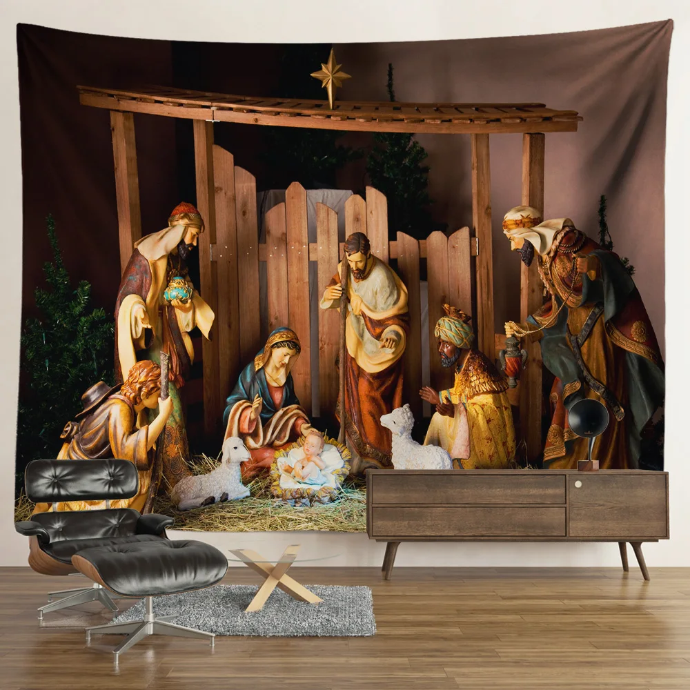 pedestal Obstinado al exilio Tapiz de Natividad, tapiz de Jesús, pesebre de nacimiento, Granero, colgante  de pared, Ángel, Pascua, decoración navideña, tapiz de Cristo, decoración  estética de la habitación _ - AliExpress Mobile