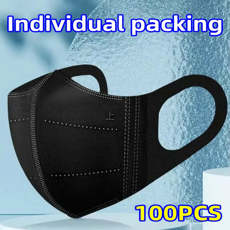 3D face masks 50 pcs individually packaged three-layer dustproof anti-droplet