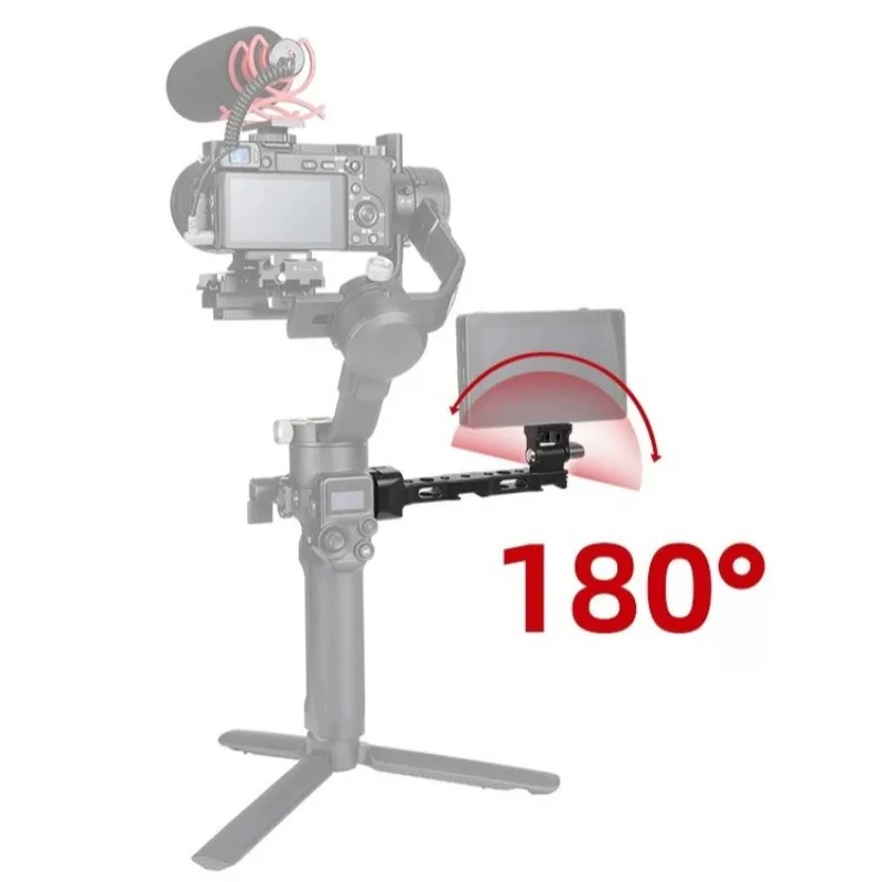 DJI RS2/RSC2용 나토 레일 퀵 릴리즈 모니터 마운트 | 안정적이고 가벼운 사용을 위한 콜드 슈가 있는 연장 암