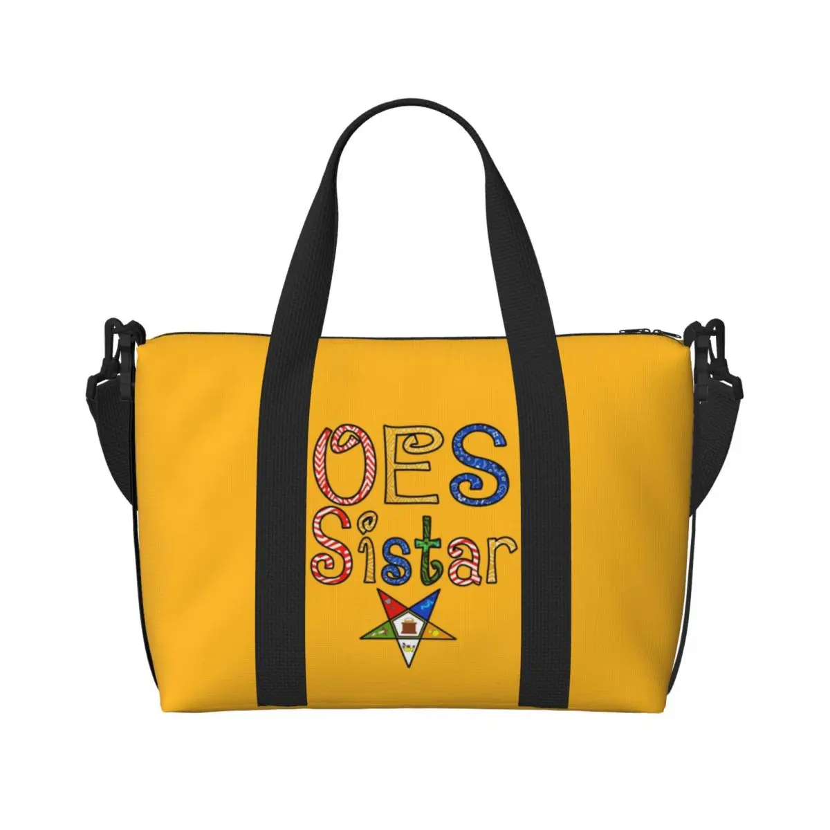 Order Of The Eastern Star Beach Tote Bag for Women Freemasonry Large Compartment Beach Gym Travel Bags
