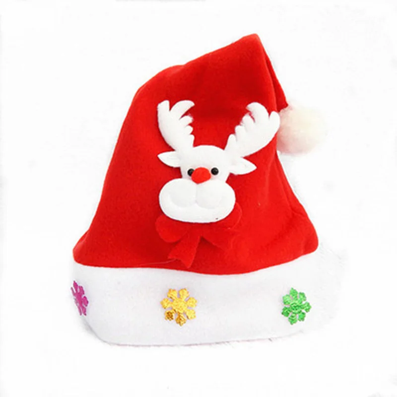 Christmas Hats Kids Adorable Cartoon Santa Elk Snowmen Xmas Caps Christmas New Year Party Ornaments Decoration Gifts