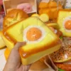 Big Fried Egg Toast Squishy Slow Rising Big Thick Egg Bread Squishy Slow Rebound Squeeze Toy Anti Stress Release Hand Relax Toy 2