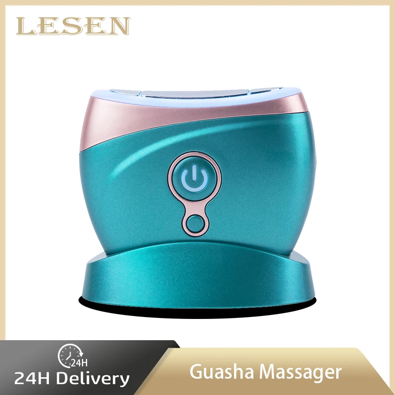 LESEN All in one EMS cold and hot light vibration face neck lifting Electric Guasha with Manually Facial Body Sculpting Massager