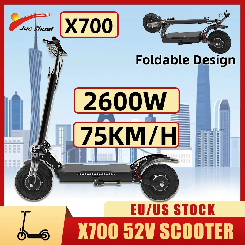 

75KM/H Jueshuai X700 Electric Scooter 75KM E Scooters Dual Motor 2600W Electric Scooters Off-road for Adults Scooter Dual Brake