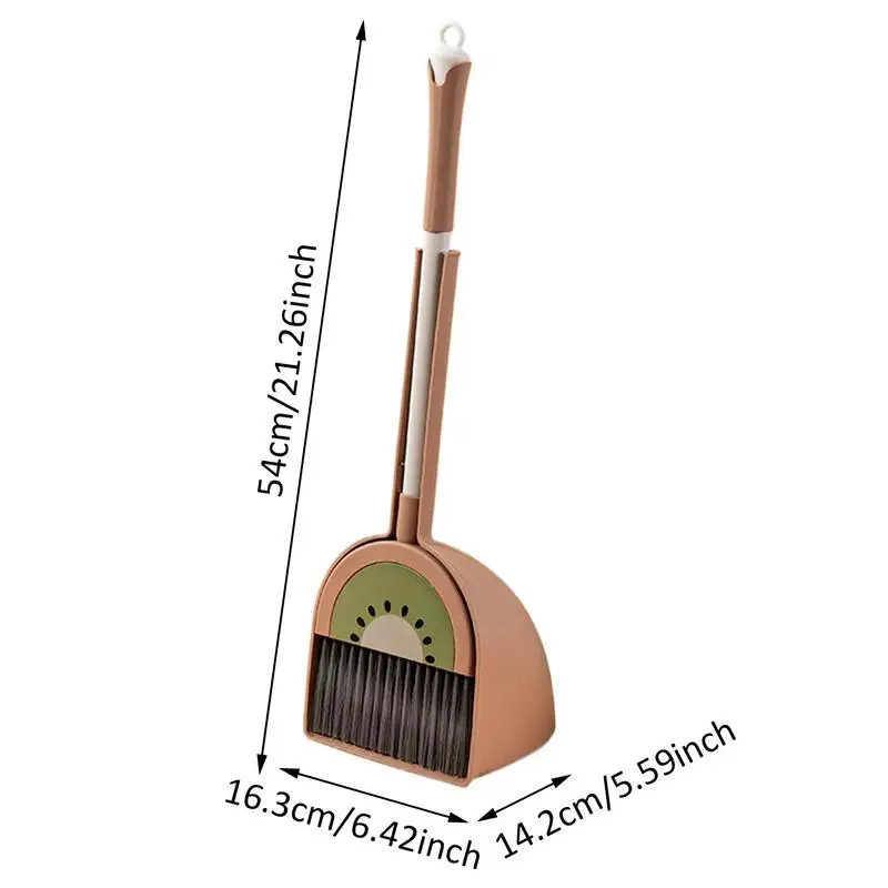 Small Broom With Dustpan For Kids Fruit Design Cleaning Tool Little Housekeeping Helper Set House Cleaning Tools For Boys And 6