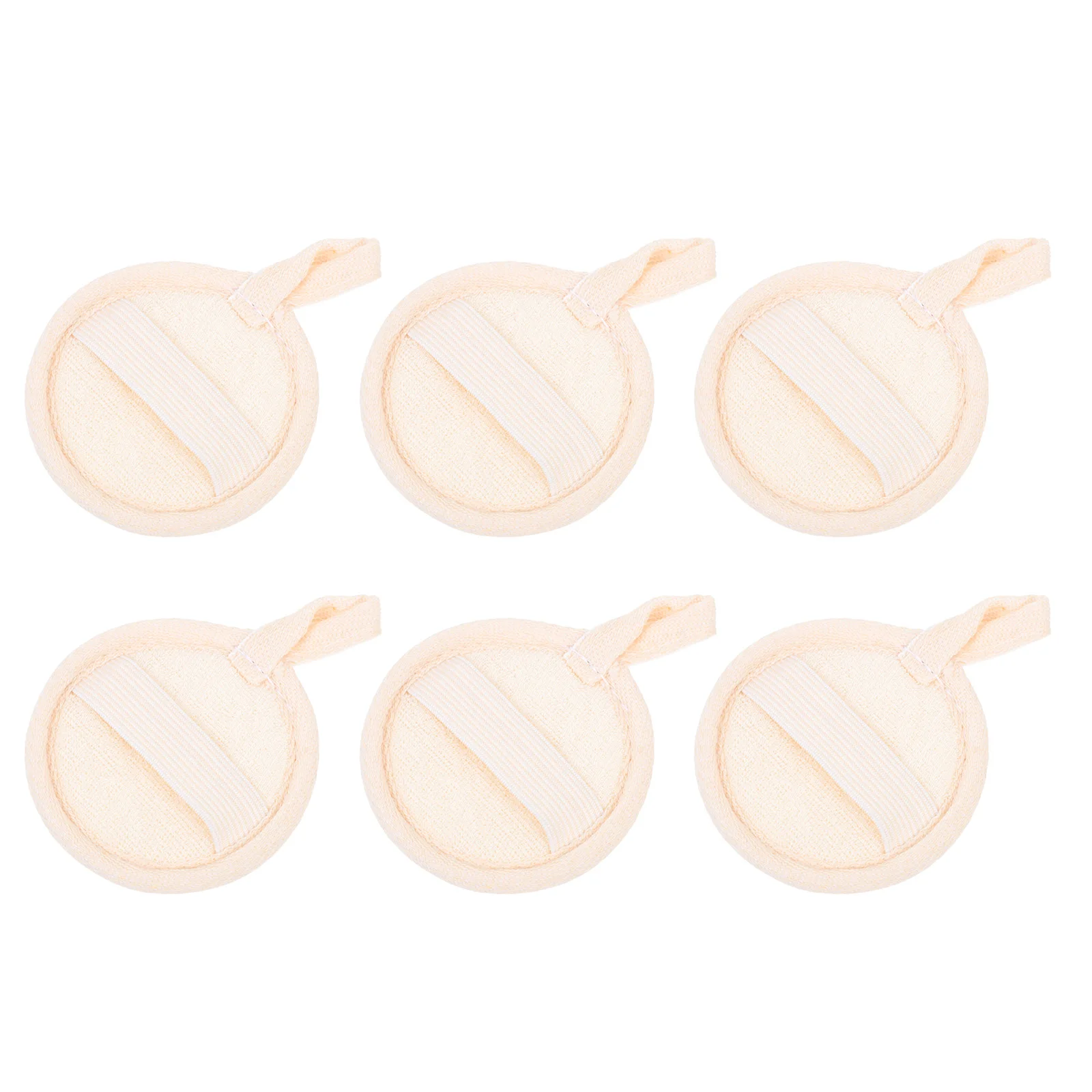 

6 Pcs Face Powder Puff Makeup Remover Cotton Pad Loofah Pads with Lanyard Exfoliating Scrubber Sponge for Facial Cleaning